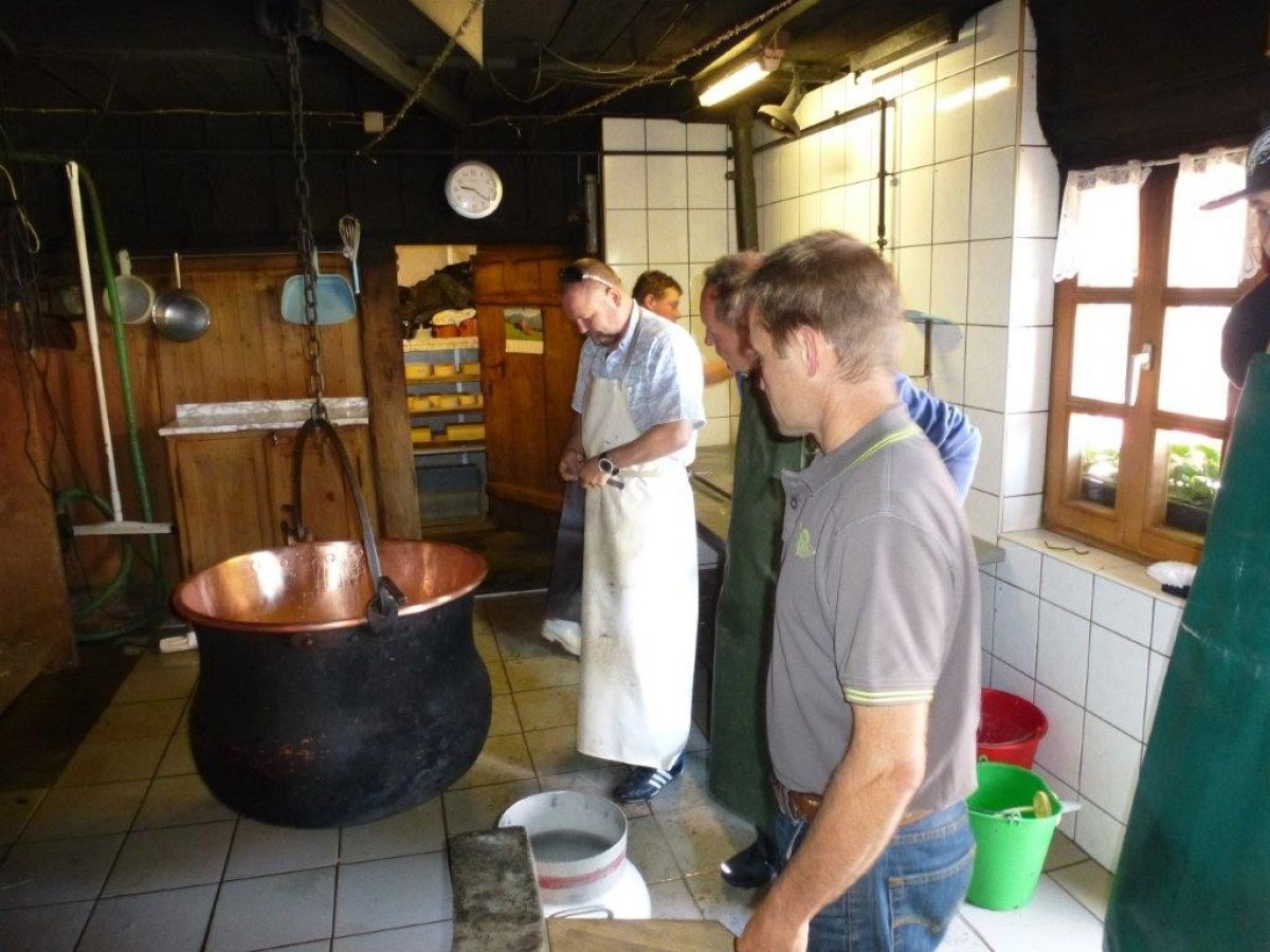 watching how cheese is boiling
