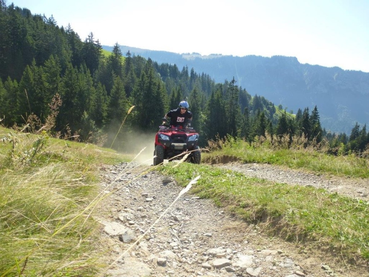 man standing on a quad