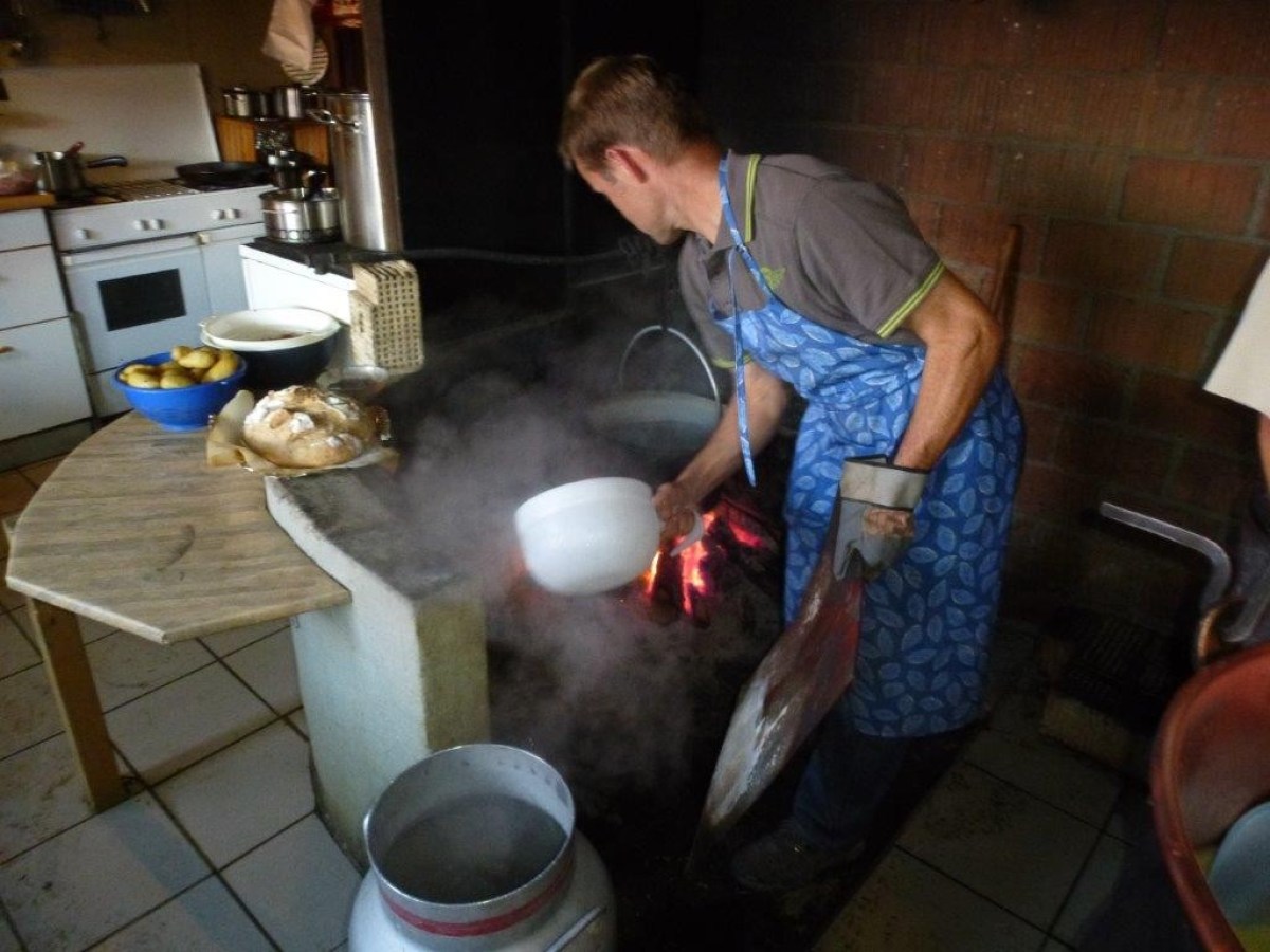 putting water on a fire