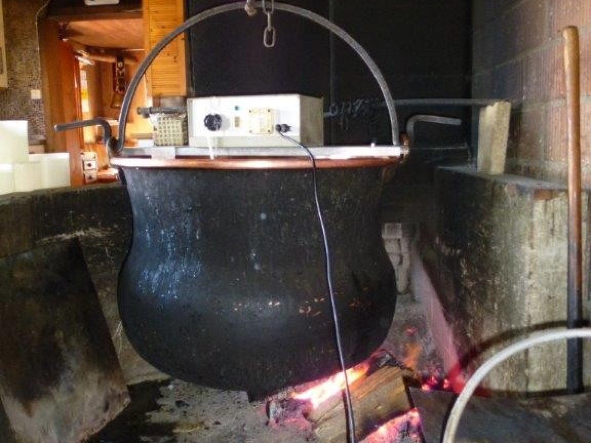 cheese pot on a fire