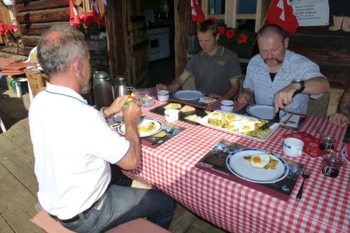 3 men having lunch