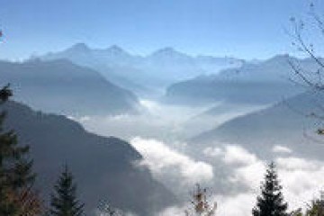 mountains in Switzerland with clouds