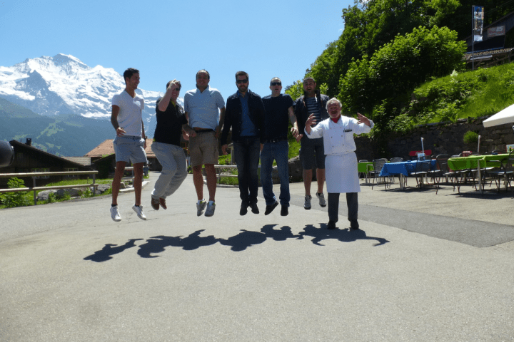 men jumping for the picture