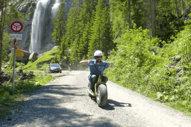 man on a monster trotti