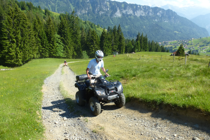 man driving a quad