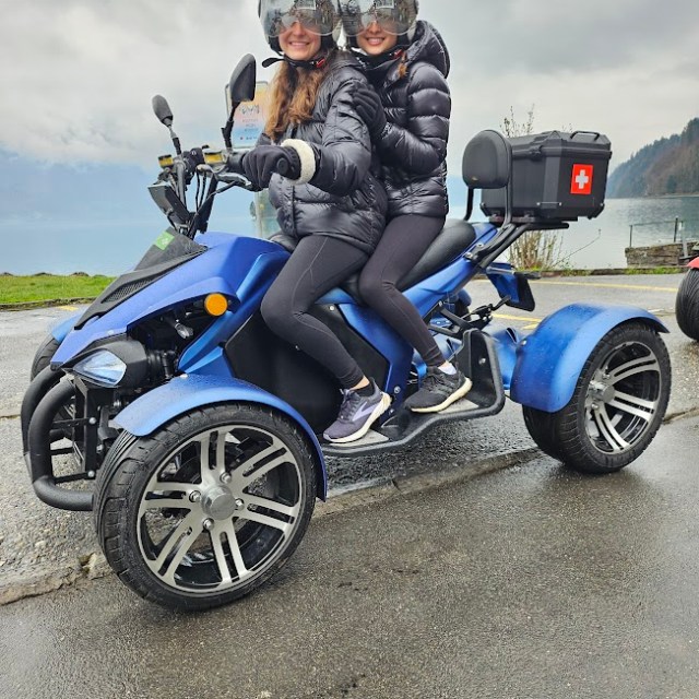 a motorcycle parked on the side of a road